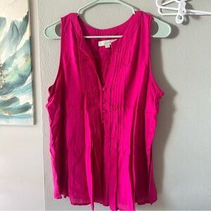 LOFT Fuchsia Sleeveless Tank Top